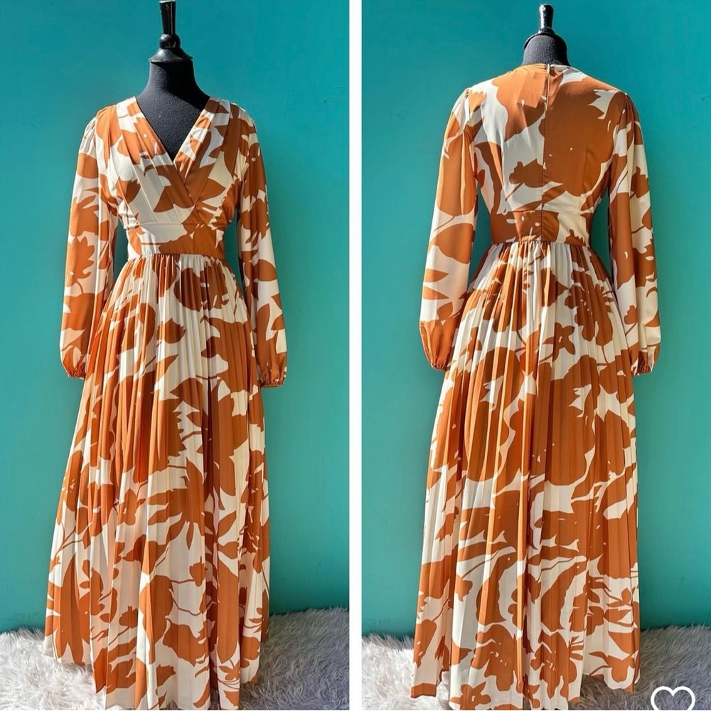 BRAND NEW - Ambition P692 - orange & cream maxi dress